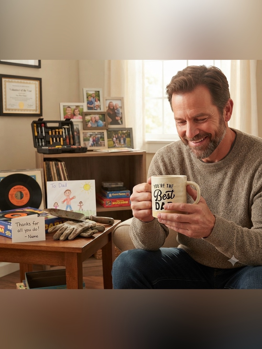 Eccolo Cream and Tan 'You're the Best Dad' Mug